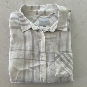 RAILS Hunter Plaid Linen Shirt in White